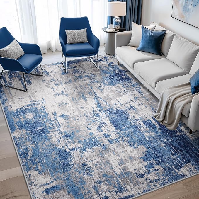 RELEANY Washable Area Rugs 6'x8' Non-Slip Modern Abstract Soft by RELEANY
