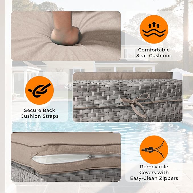 8-Seat Outdoor Wicker Patio Furniture Set - Image 7