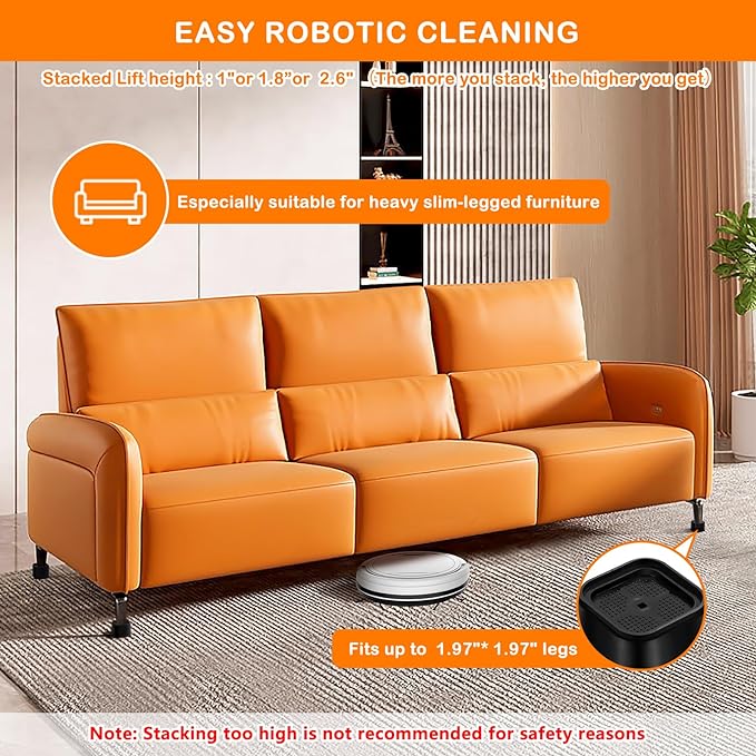 shouwuhho 16 Pack Furniture Risers Adjustable Bed Risers Heavy Duty Lifts - Image 3
