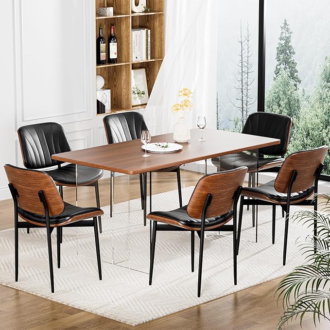 YaFiti Dining Chairs Set of 4, Dining Room and Kitchen Chairs, Mid Century - Image 3