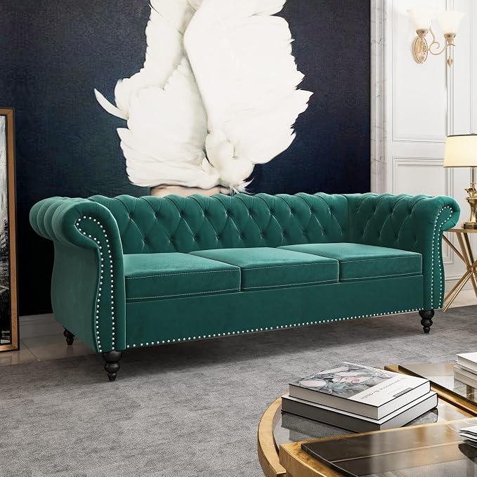 QHITTY 2 Piece Living Room Set, Sectional Chesterfield Sofa Chair Contemporary - Image 7