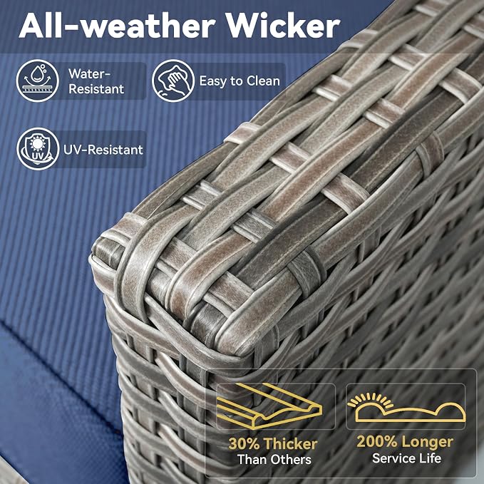 Outdoor Patio Furniture Set-5 Pieces All-Weather Wicker Outdoor Furniture - Image 6