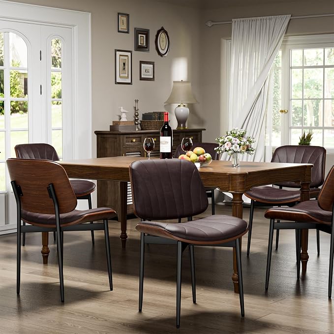 YaFiti Dining Chairs Set of 6, Dining Room and Kitchen Chairs, Mid Century by YaFiti