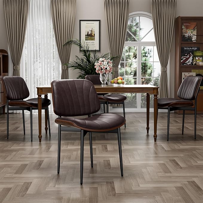 YaFiti Dining Chairs Set of 6, Dining Room and Kitchen Chairs, Mid Century - Image 5