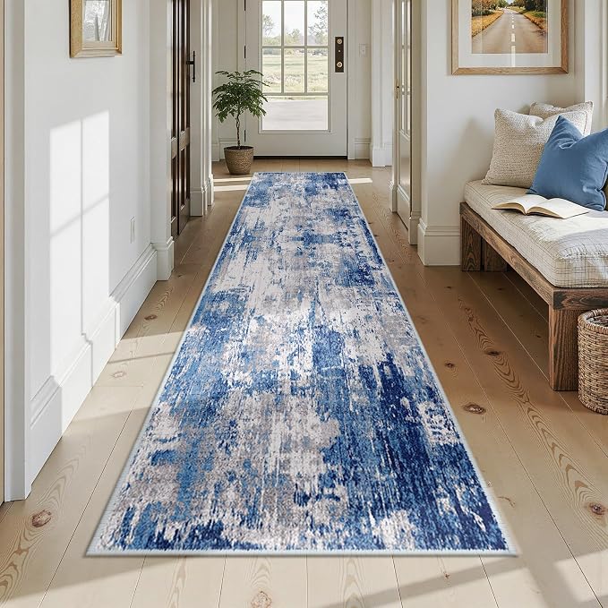 RELEANY Washable Area Rugs 2'6"x12 Non-Slip Modern Abstract Soft - Image 8
