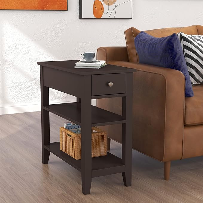 ChooChoo Side Table Living Room, Narrow End Table by ChooChoo