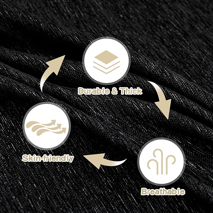 MYSKY HOME Black Couch Covers, Couch Cover 2 Cushion Sofa Pet Couch Cover - Image 8