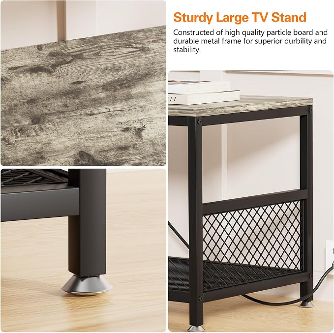VECELO TV Stand with Power Outlets - Image 7