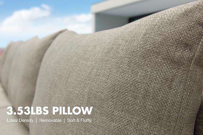 PURPLE LEAF 4 Pieces Patio Conversation Sets All Weather Outdoor Couch - Image 4