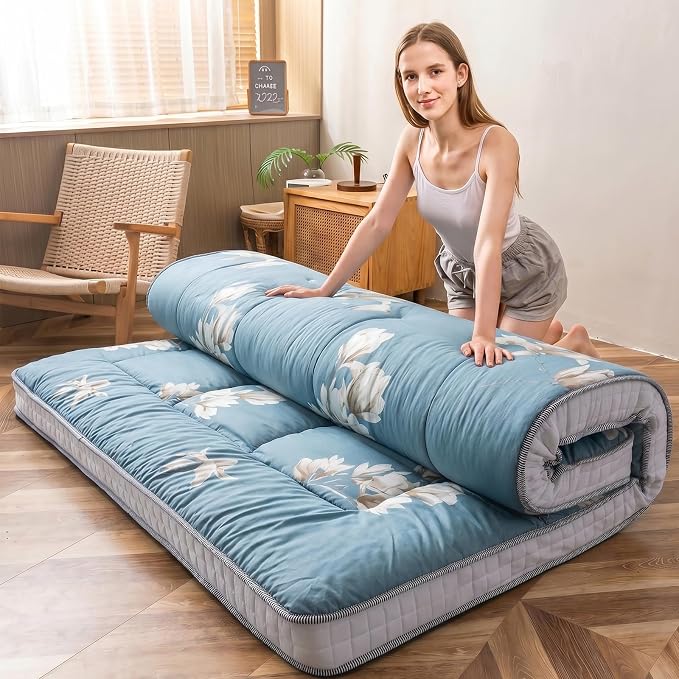 MAXYOYO Floral Printed Futon Mattress, Padded Japanese Floor Mattress Quilted by MAXYOYO