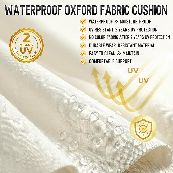 2 Pack 80x26 Inch Folding Chaise Lounge Cushion Quick Dry - Image 4