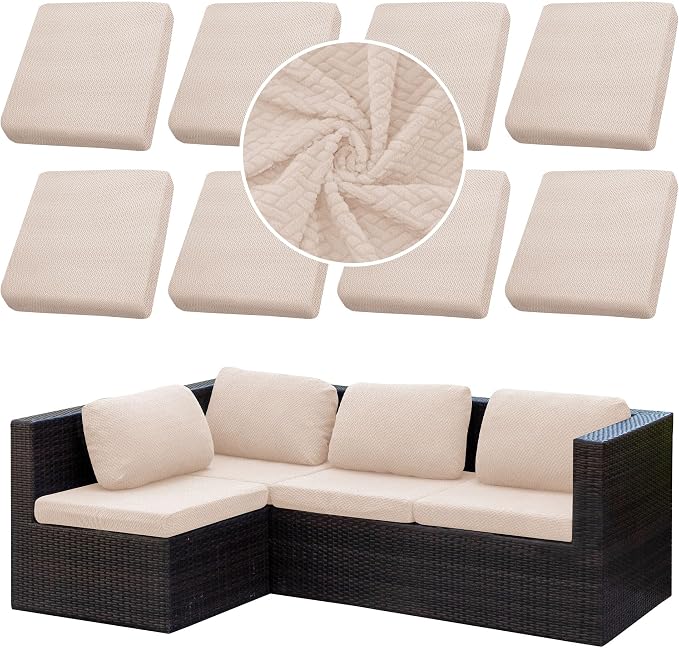 Outdoor Cushion Covers Set, Replacement by SUKAIKEQA