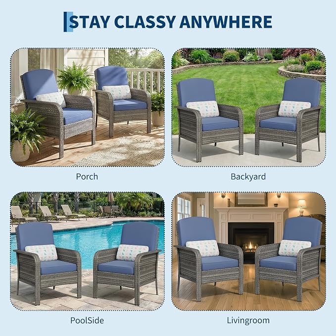 GarveeHome 2-Piece Outdoor Patio Furniture Set, All-Weather Rattan Chairs - Image 6