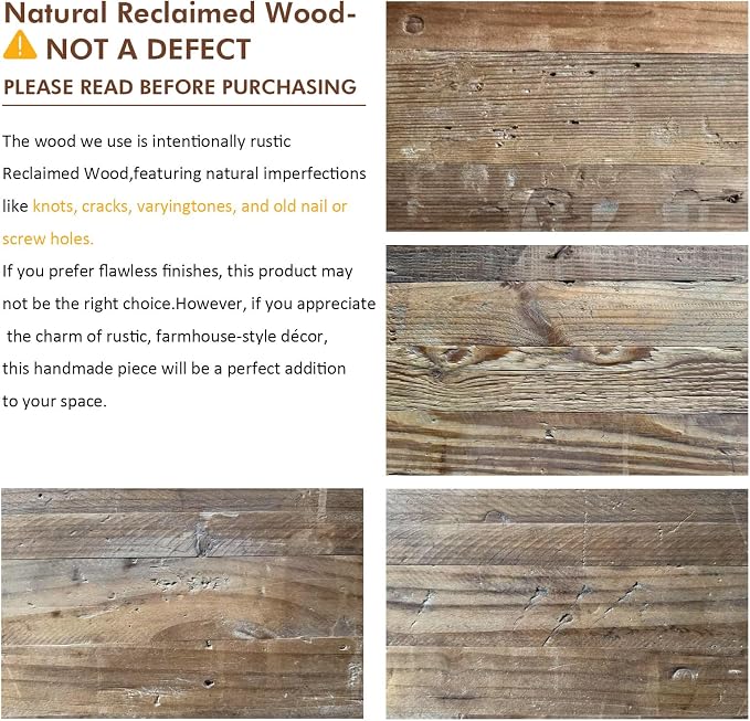 HOKYHOKY Reclaimed Solid Wood Bench-55 Inches Farmhouse Entryway Bench - Image 4