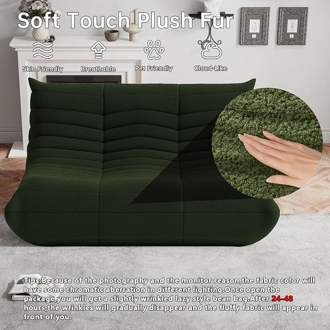 WHGBJA Bean Bag Chairs for Adults, BeanBag Reading Chair Memory Foam Couch - Image 3