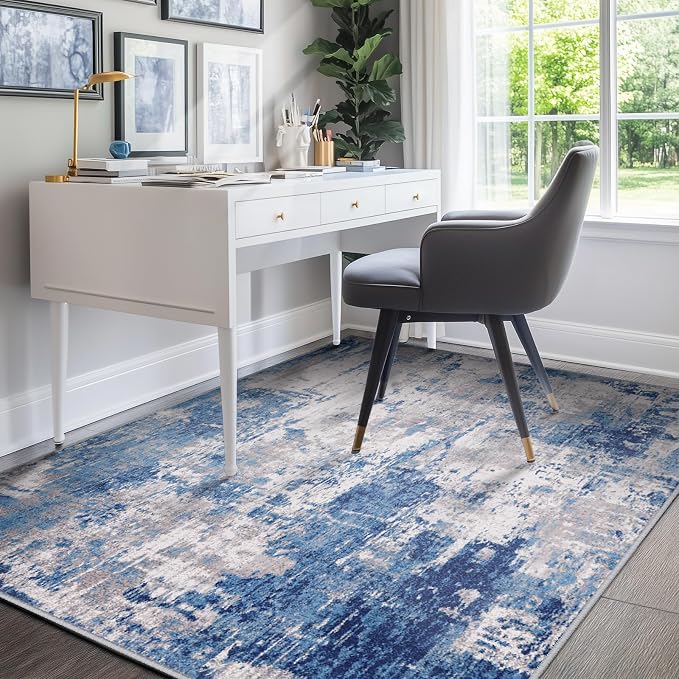 RELEANY Washable Area Rugs 6'x9' Non-Slip Modern Abstract Soft - Image 8