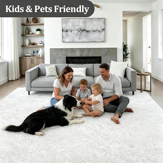 Fluffy Area Rugs 9x12 Living Room Bedroom: Ultra Soft Shag Rug Upgrade Non-Slip - Image 4