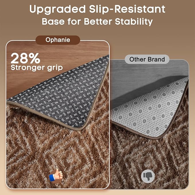 Ophanie 6x9 Brown and White Diamond Striped Rugs - Image 4