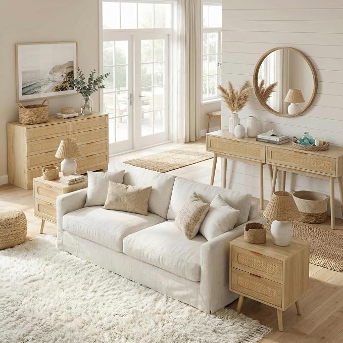 HOPUBUY Console Table and Nightstands Set of 2, Narrow Sofa Table - Image 5