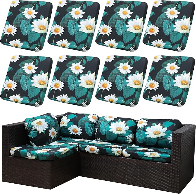 Outdoor Cushion Covers Set, Replacement by SUKAIKEQA