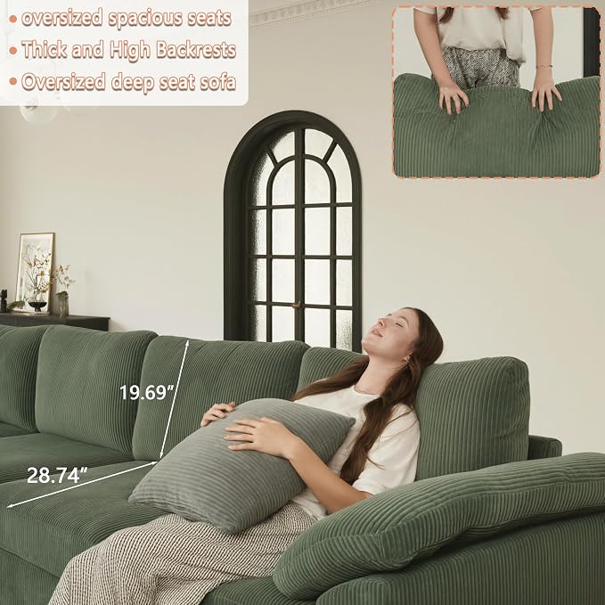 EASE MOOSE Oversized Sectional Modular Sofa, Large U Shape Sectional Couch Wide - Image 6