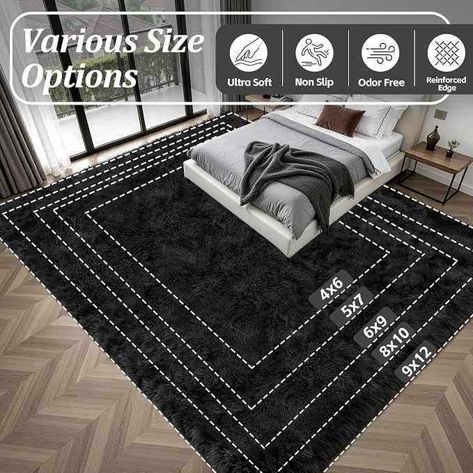 8x10 Area Rugs for Living Room Bedroom: Ultra Soft Fluffy Shag Rug Upgrade - Image 9