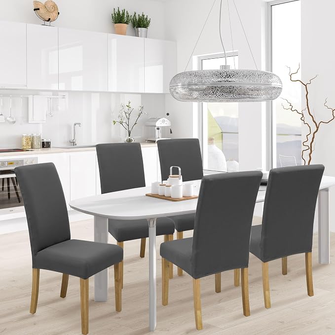 BIETYONE Stretch Dining Chair Covers Set of 6, Soft Removable Washable Kitchen - Image 2