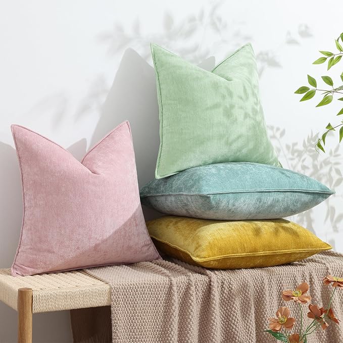 decorUhome Summer Couch Euro Sham Throw Pillow Covers 24x24 Set of 2, - Image 5