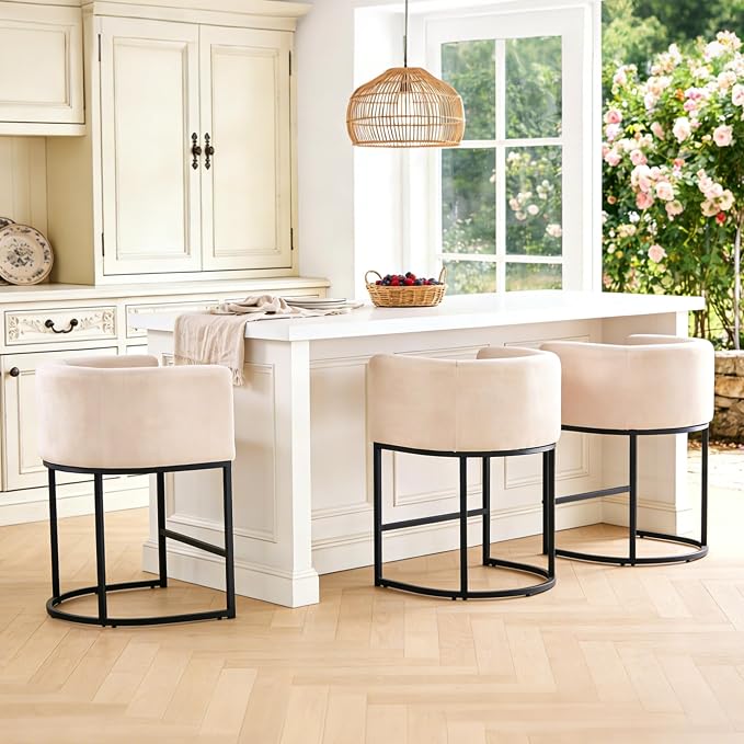 ClinQ 26" H Counter Height Bar Stools Set of 1, Modern Barrel Counter Stools - Image 7