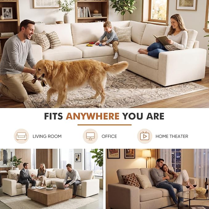 ABCASA 85'' Modern Couches for Living Room, 3 Seater Comfy Sofa - Image 3