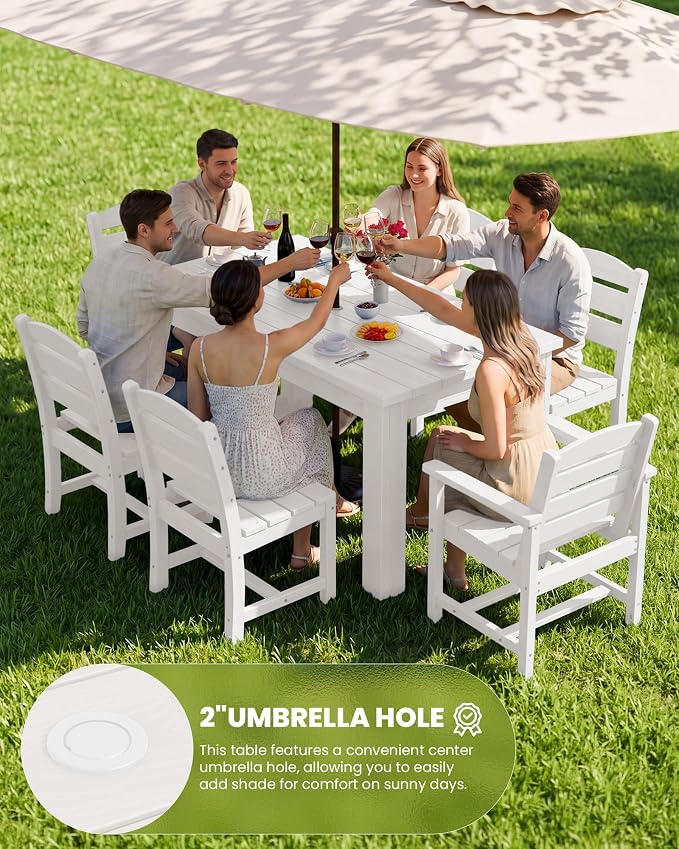 SERWALL Outdoor Dining Set for 8 – HDPE Patio Set - Image 3