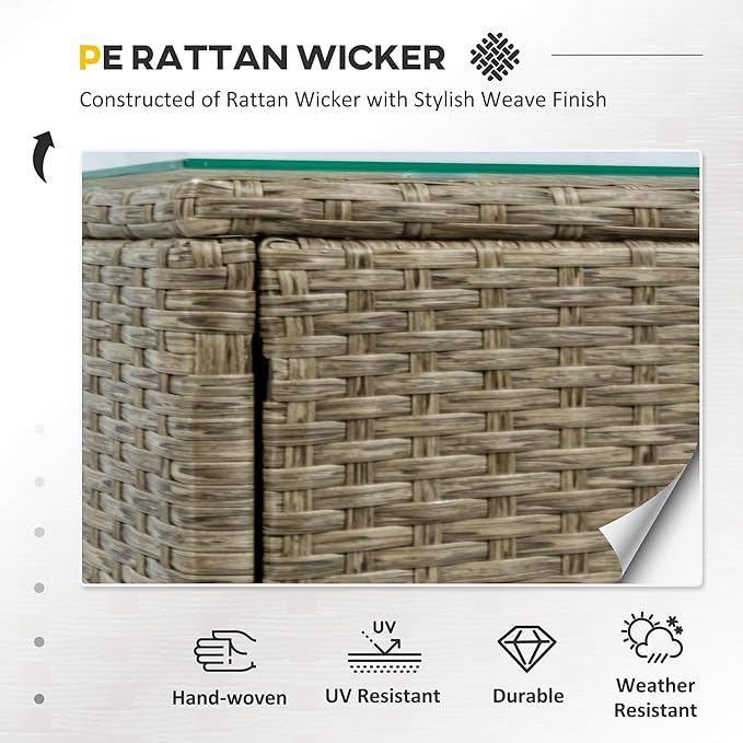 Outsunny 5 Pieces Rattan Wicker Lounge Chair Outdoor Patio Conversation Set - Image 3
