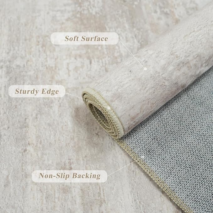 Rug Runner 3x8 for Hallway: Washable Non Slip Kitchen Entryway Carpet Low Plie - Image 4