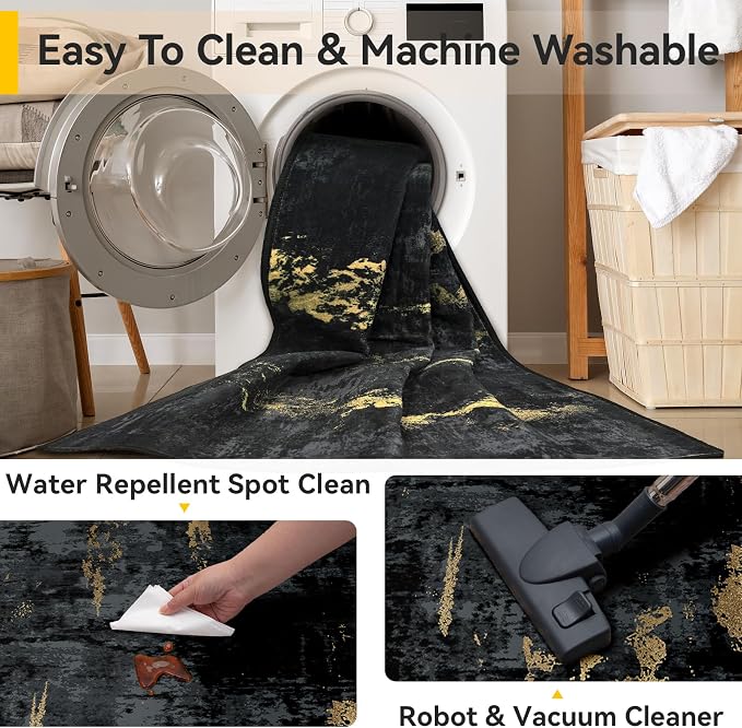 RELEANY Washable Area Rugs Square 7ft Non-Slip Modern Abstract Soft - Image 4