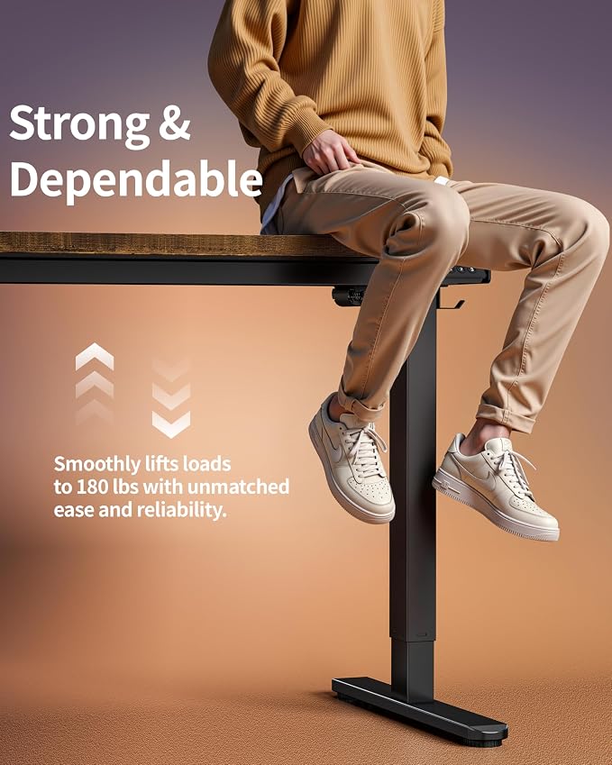 BIZUM Electric Standing Desk 63 x 24 Inch Computer Desk-Gaming Desk Rustic - Image 7