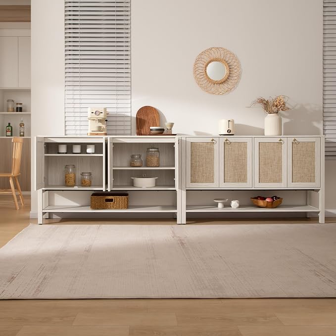 SICOTAS Rattan Sideboard Buffet Cabinet - Image 4