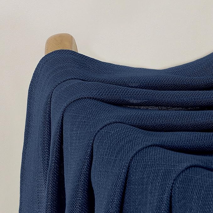 Chyhomenyc Extra Long Navy Blue Semi Sheer Curtains 108 Inches Long 2 Panels Set - Image 9