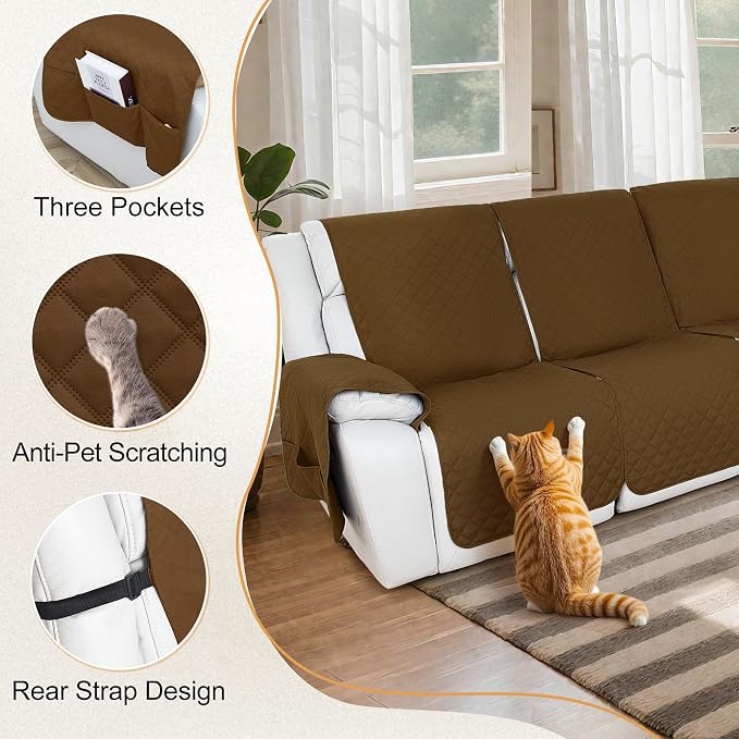 HDCAXKJ 100% Waterproof Reclining Sectional Couch Covers L Shape Recliner Sofa - Image 7
