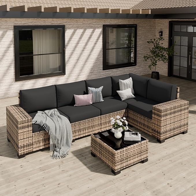 Patio Furniture Set, Wide Armrest Outdoor Furniture Set by VonzoyHome
