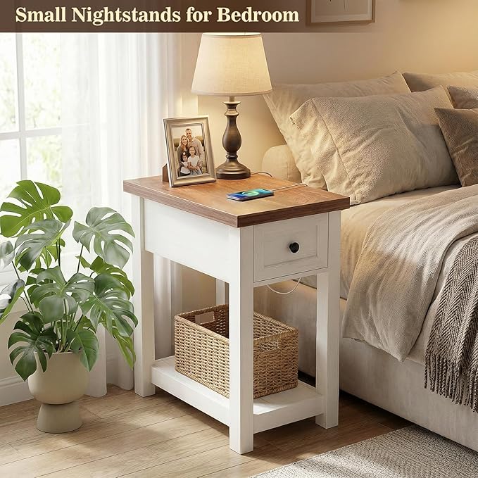 Narrow End Table with Charging Station - Image 6
