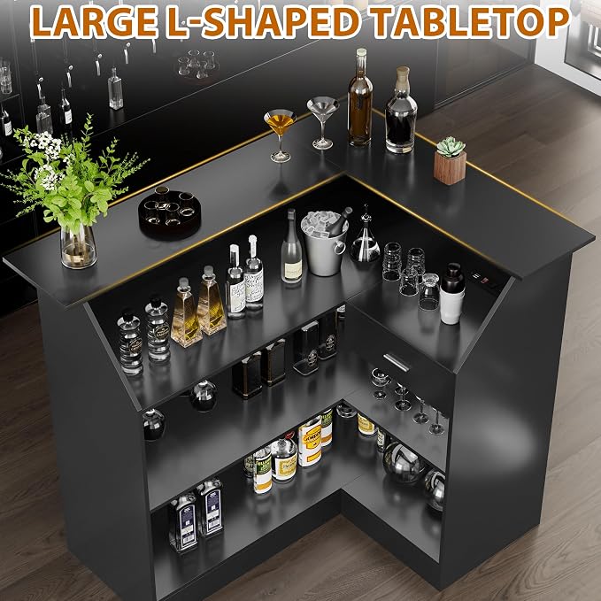 Godchoices L Shaped Home Bar Unit - Image 3