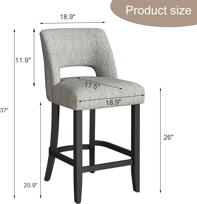 VKNOW Bar Stools Set of 4, Modern Counter Stools - Image 2