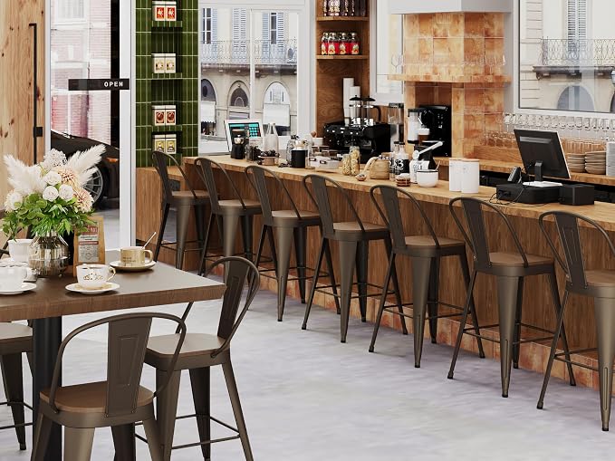 Andeworld Metal Bar Stools Set of 4, 26 inch Counter Height Barstools - Image 8