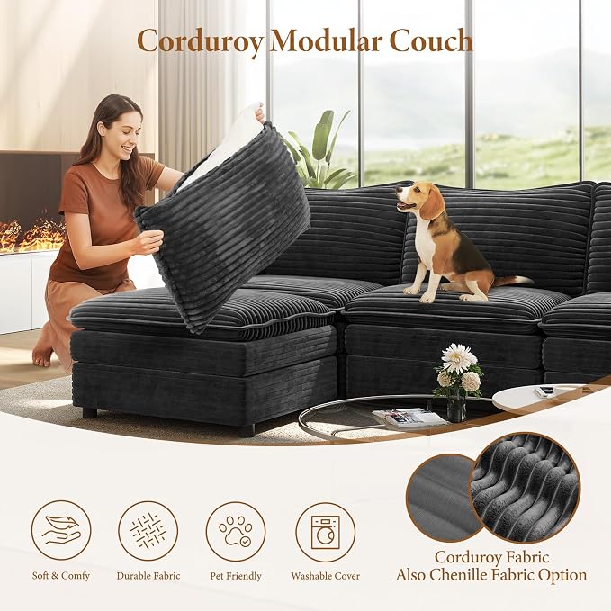 Vesgantti 108" Modular Sectional Sofa, Comfy Cloud Couch - Image 6