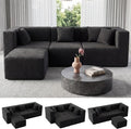 MONVANE 103'' Modular Sectional Sofa, Comfy Teddy Velvet Cloud Couch by MONVANE