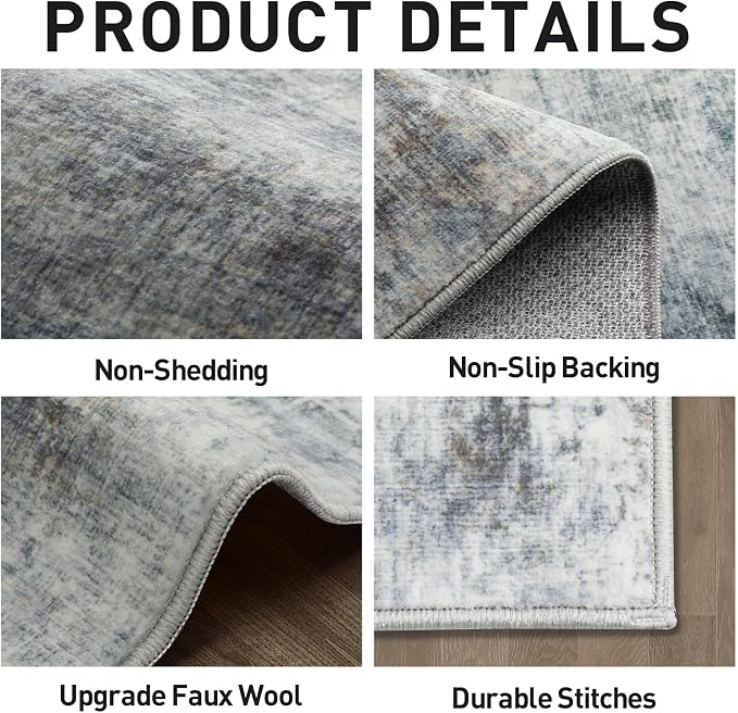4x6 Area Rugs Washable Rug: Modern Abstract Living Room Rug Soft Anti-Skid Thin - Image 5