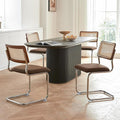 GrandNoor Rattan Dining Chairs Set, Wooden Mid Century Modern Dining Room Chairs by GrandNoor