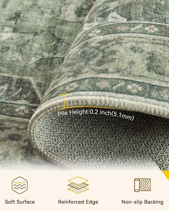 RELEANY Area Rugs 2'x8' Runner Rug Non Slip Washable - Image 3