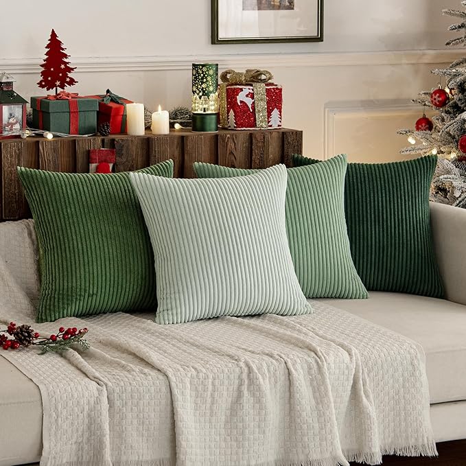 MIULEE Boho Farmhouse Sage Green Throw Pillow Covers 16x16 Inch Set of 4 - Image 9