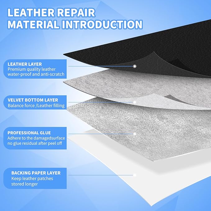 Kangshoon Leather Repair Patches, 35X79 Inch Self-Adhesive Leather Repair Tape - Image 3